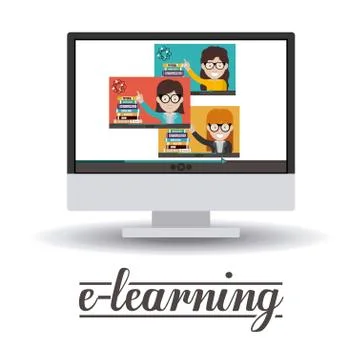 E-learning design Illustrazione stock