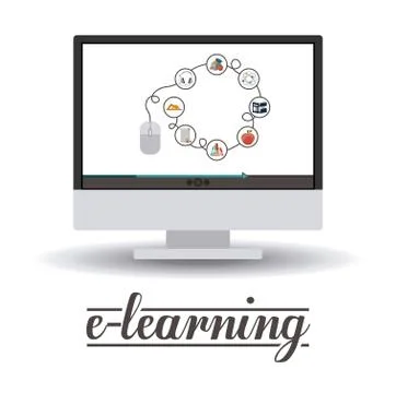 E-learning design Illustrazione stock