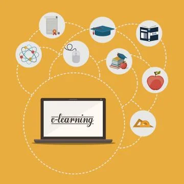E-learning design 스톡 일러스트