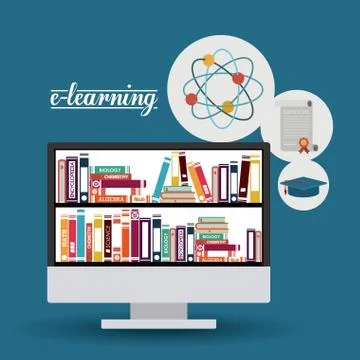 E-learning design Illustrazione stock