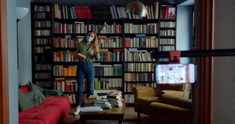 E-learning, distance education concept, professor teaching online with video Stock Footage 143048298