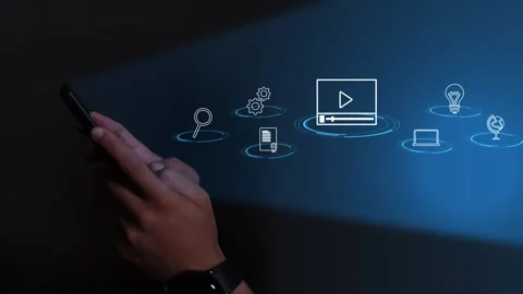 E-learning education concept, learning online with webinar Stock Footage 290068725