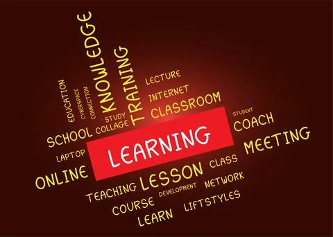 E-learning education concept online learning with webinars, video tutorials.. Stock Illustration