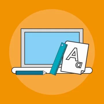 E-learning education design Illustrazione stock