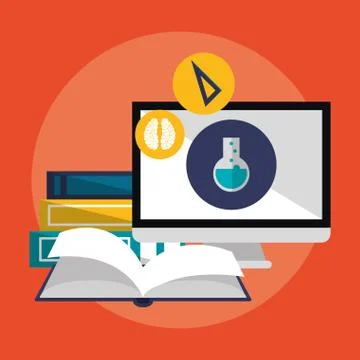 E-learning education design Illustrazione stock