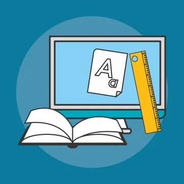 E-learning education design 스톡 일러스트
