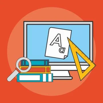 E-learning education design Illustrazione stock
