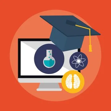 E-learning education design 스톡 일러스트