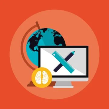 E-learning education design 스톡 일러스트