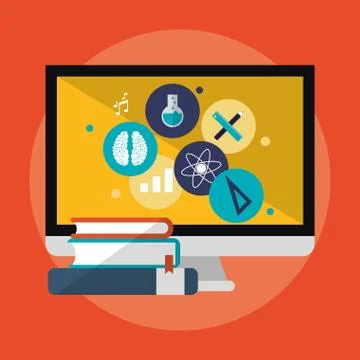 E-learning education design Stock Illustration
