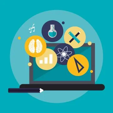 E-learning education design Illustrazione stock