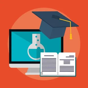 E-learning education design Illustrazione stock