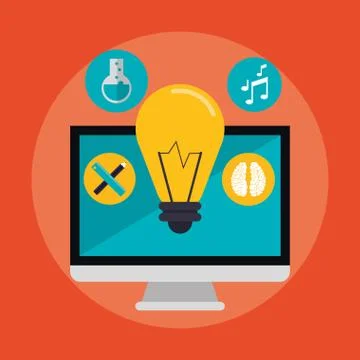 E-learning education design 스톡 일러스트