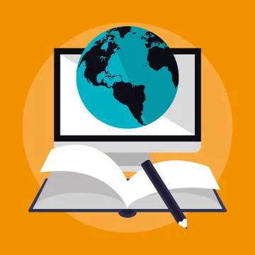 E-learning education design Illustrazione stock
