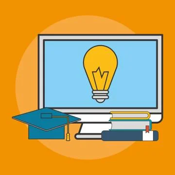 E-learning education design Illustrazione stock
