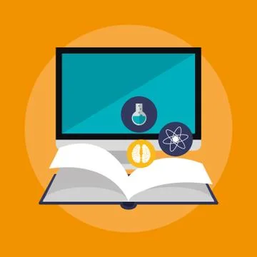 E-learning education design Illustrazione stock