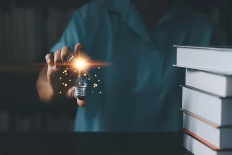 E-learning education internet technology webinar online courses concept. Ha.. Stock Photos