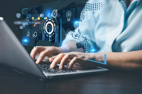 E-learning education internet technology webinar online courses concept. On.. Foto stock