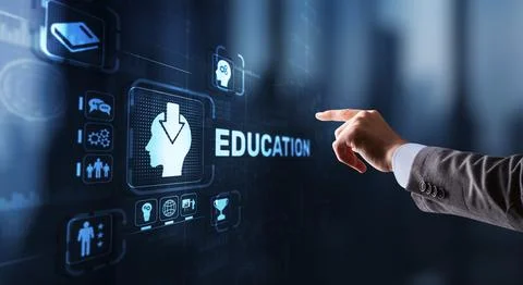 E learning Education Internet Webinar Online courses concept Stock Photos