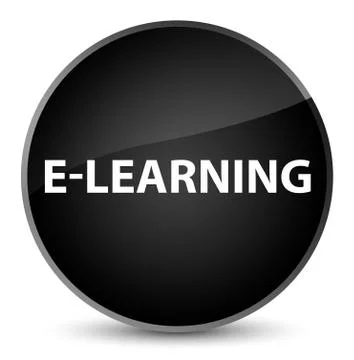 E-learning elegant black round button Stock Illustration