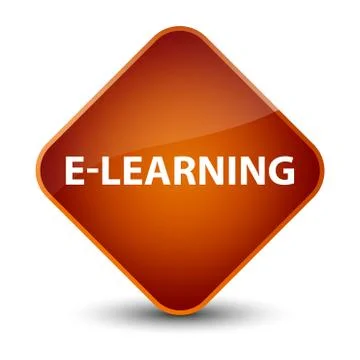 E-learning elegant brown diamond button Stock Illustration