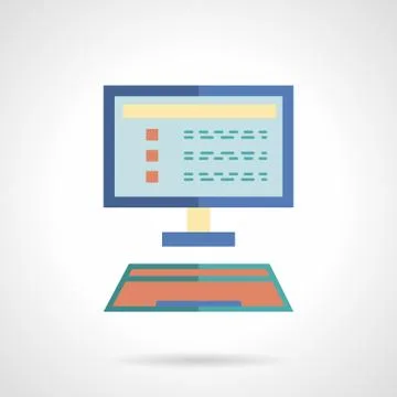 E-learning flat vector icon. Online education 스톡 일러스트