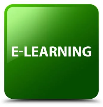 E-learning green square button Stock-Illustration