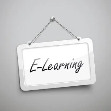 E-learning hanging sign 스톡 일러스트