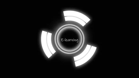 E-learning holographic interface with white glow effect. E-learning educati.. Stock Footage 337814427