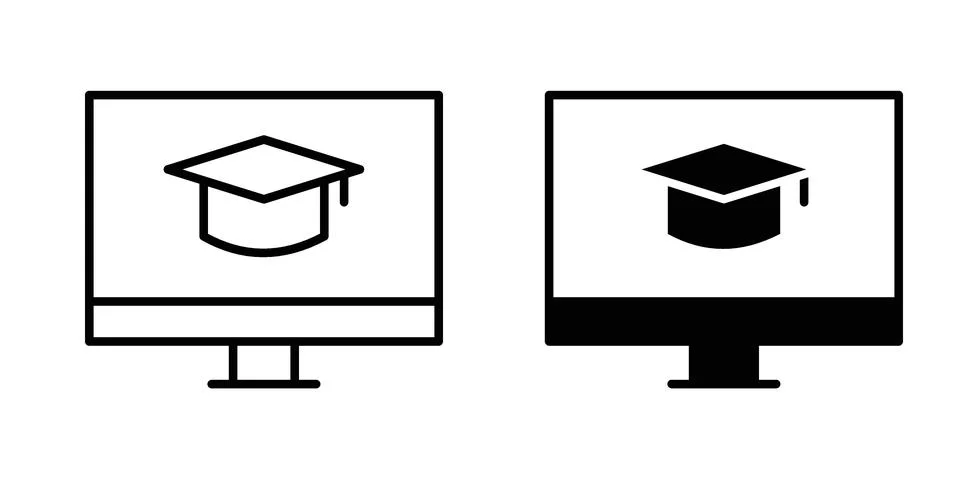 E-learning icon for design projects and web UI Stock Illustration