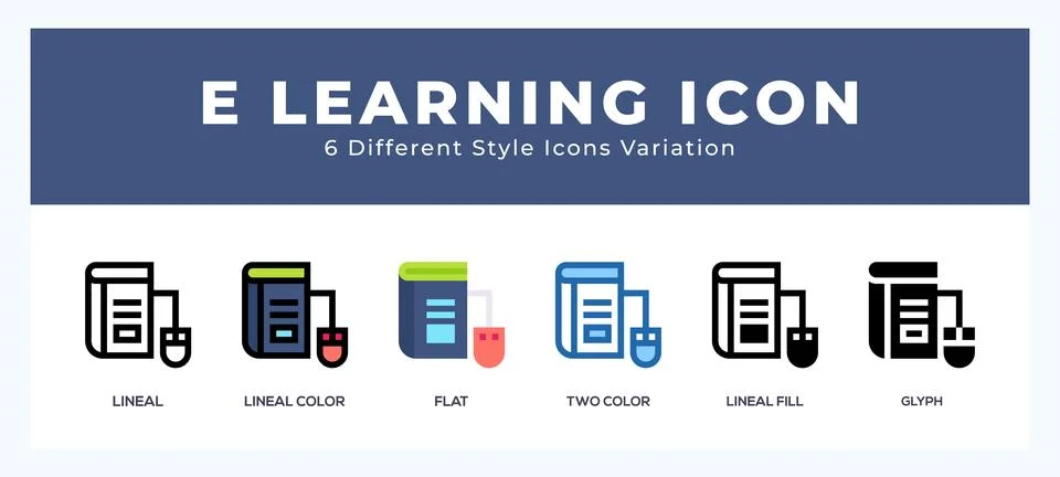 E learning icon in different style vector illustration. Stock Illustration