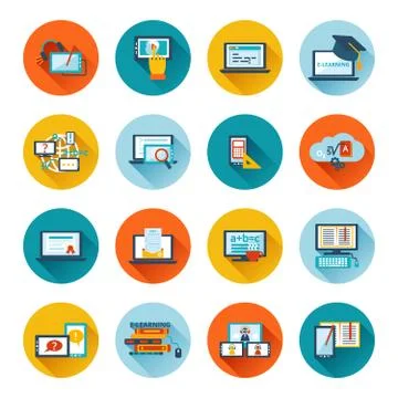 E-learning icon flat イラスト素材