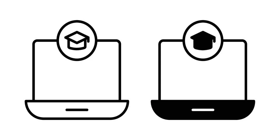 E learning icon Illustration set. Vector Eps10 for apps Illustrazione stock
