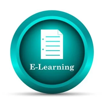 E-learning icon. Internet button on white background.. Stockillustratie