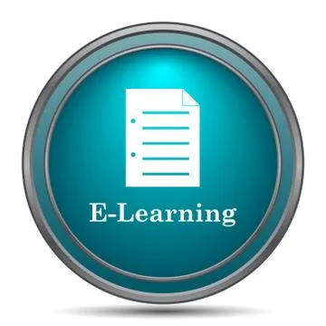E-learning icon. Internet button on white background.. Stock Illustration