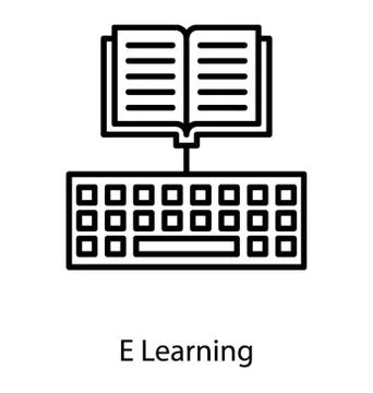 E learning icon in line design Stockillustratie