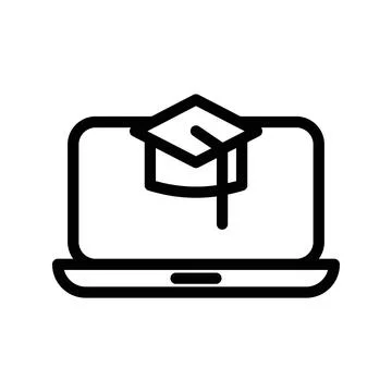 E learning icon outline set collection or pack Stock Illustration