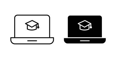 E learning icon symbol, outline icons イラスト素材