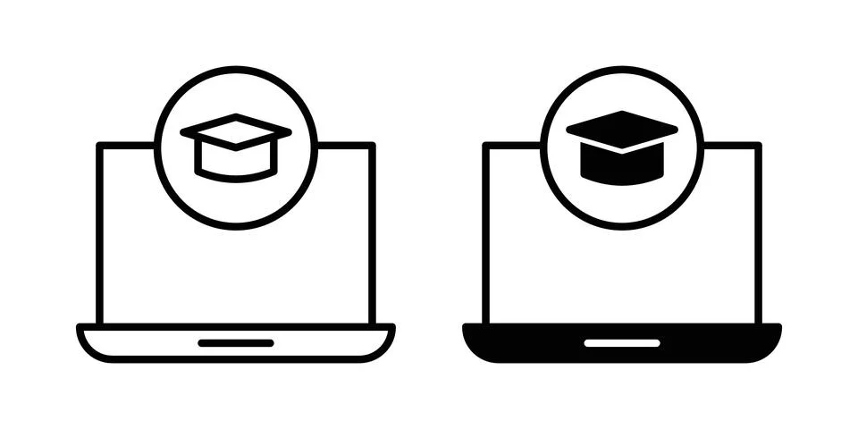 E-learning icon vector symbol graphics 스톡 일러스트