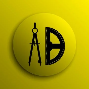 E-learning icon. Yellow internet button.. Stock Illustration