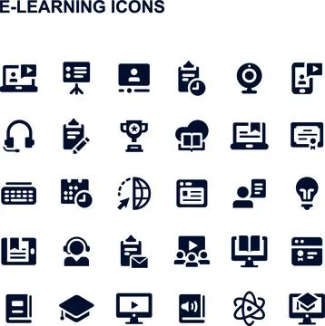 E-learning icons Stock Illustration