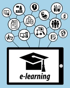 E-learning Illustrazione stock