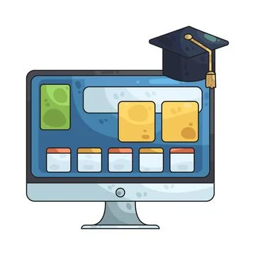 E-learning illustration 스톡 일러스트