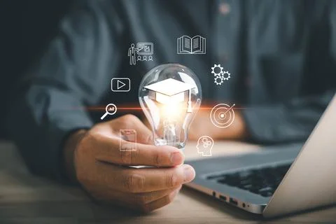 E learning, innovation, skill, idea, creativity, knowledge concepts show as.. Stock Photos