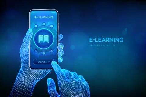 E-learning. Innovative online education and internet technology concept. Webi Stock Illustration