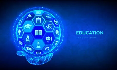 E-learning. Innovative online education technology concept. Webinar, teaching Stock Illustration