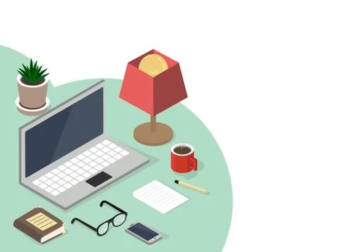 E-learning isometric style  Online education concept Stock Illustration