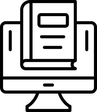 E Learning  Line Icon Design Stock Illustration