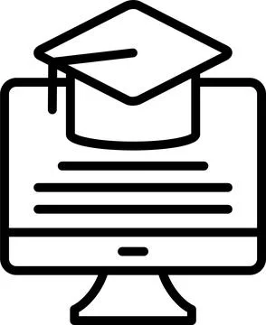E Learning  Line Icon Design Stock Illustration