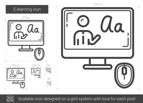 E-learning line icon Stock Illustration